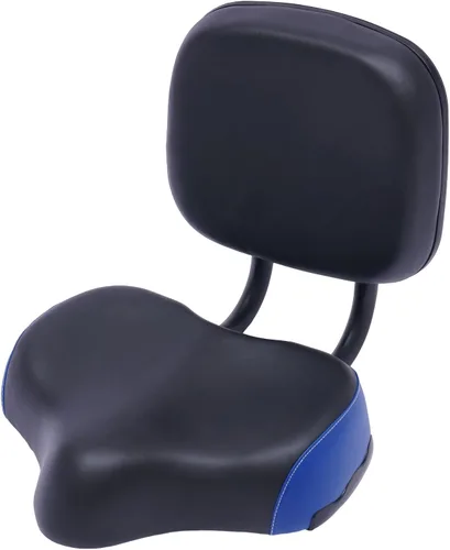 Vista 11 de Asiento de bicicleta con respaldo de gran tamaño, cómodo, repuesto de silla de montar de bicicleta, espuma viscoelástica suave, acolchado de piel