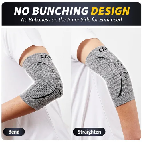 Vista 8 de CAMBIVO Paquete de 2 coderas para mujeres y hombres, coderas de compresión para tendinitis, codo de golf, codo de tenista, artritis, bursitis