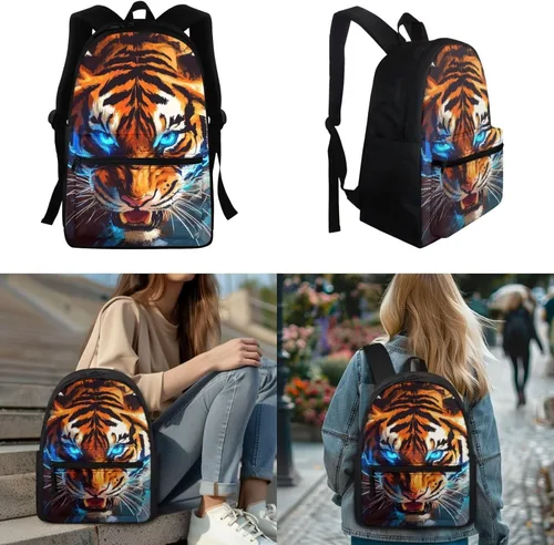 Vista 94 de FOR U DESIGNS Fuego baloncesto impreso niños escuela mochilas viaje mochila libro bolsa