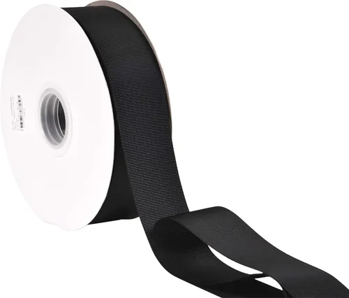 Vista 4 de YAMA - Cinta de grogrén negra de 1 1/2 pulgadas, 50 yardas, cinta negra para envolver paquetes de regalo, diseño floral, manualidades, decoración