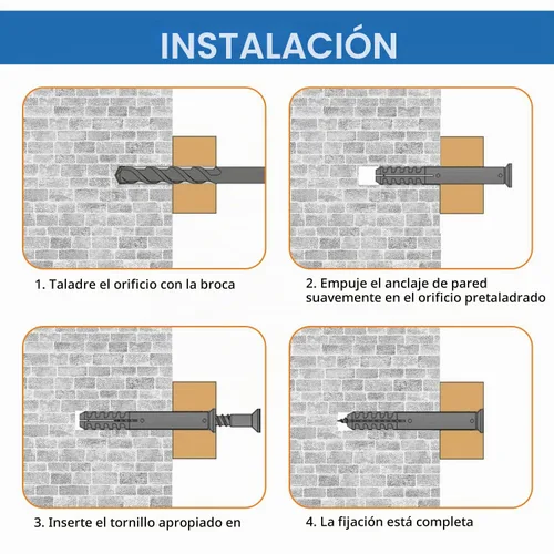 Vista 4 de Kit de anclajes y tornillos para paneles de yeso, 142 piezas, anclajes de pared y tornillos para paneles de yeso, incluye 5 tamaños diferentes