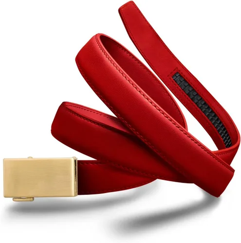 Vista 50 de Mission Belt Cinturón de trinquete de cuero para mujer, colección de cuero de 1.181 in oro/cuero negro
