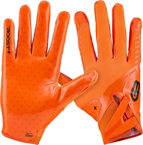 Vista 13 de Guantes de fútbol Grip Boost - Tecnología Stealth 6.0 Boost Plus adhesiva sólida - Guantes de fútbol para receptores amplios, tallas para hombres