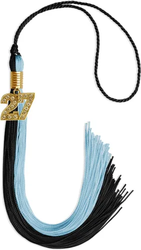 Vista 196 de Endea Graduation Borla de doble color con dije dorado (negro/oro brillante, 2022)