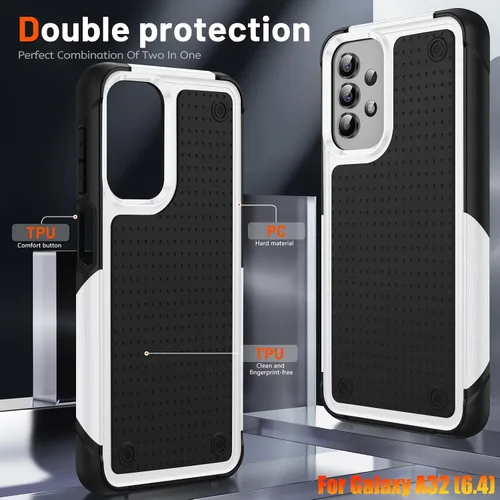 Vista 5 de Funda resistente para Galaxy A32 4G de 6.4 pulgadas, agarre texturizado antideslizante, resistente a caídas