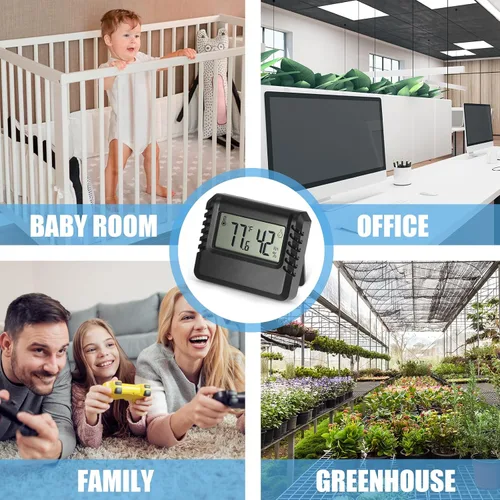 Vista 7 de Medidor digital de temperatura y humedad, medidor de habitación, mini termómetro higrómetro con sensor de humedad de temperatura precisa
