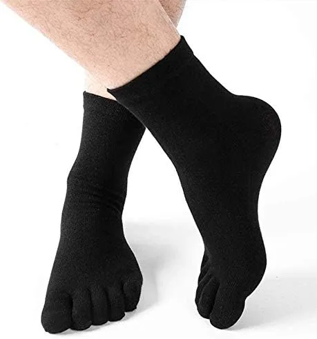 Vista 2 de CaiDieNu Calcetines deportivos de algodón para hombre, 5 pares