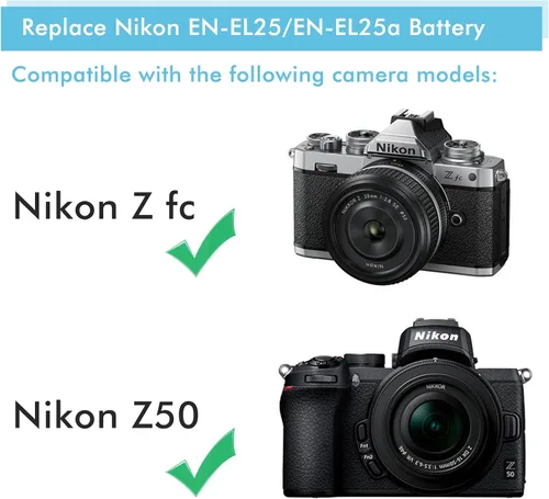 Vista 3 de EP-5G Cámara Adaptador de corriente alterna EN-EL25 ENEL25 EN-EL25a ENEL25a ENEL25a Batería ficticia para Nikon Z fc Zfc Z50 Z30 totalmente