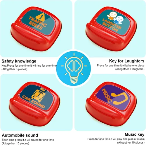 Vista 5 de HONGTUO Juguete de Autobús con Sonido y Luz, Juguete de Volante de Simulación con Engranajes, Juguetes de Autobús para Niños Pequeños con Música
