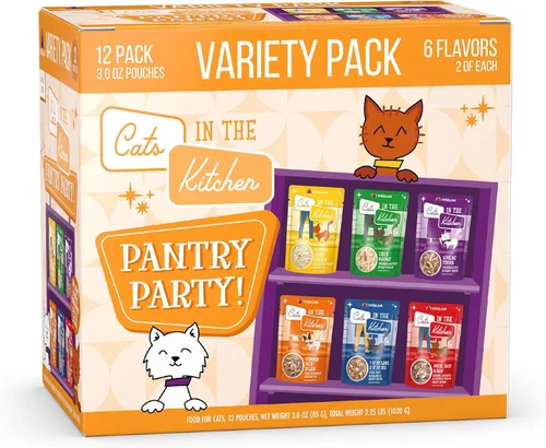 Vista 12 de Weruva Gatos en la Cocina, 1 si es por tierra, 2 si es por mar con atún, ternera y salmón en salsa, comida para gatos, 3 onzas, sobre (paquete de 12)