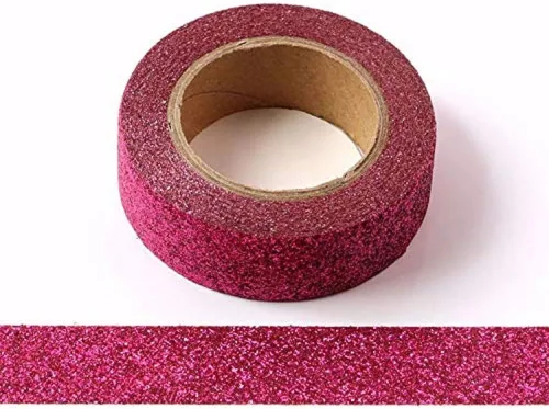 Vista 6 de Syntego Cinta Washi con purpurina decorativa para manualidades, autoadhesiva, con purpurina (oro rosa oscuro)