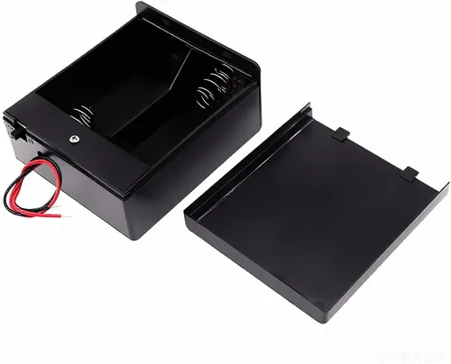 Vista 40 de 2 unidades de soporte para pilas D de 8 ranuras con respaldo doble y cables, caja para pilas de tamaño D de 8x1.5V 8D bilateral