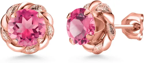 Vista 290 de Gem Stone King Aretes de plata de ley 925 de 0.236 in con piedra natal redonda para mujer