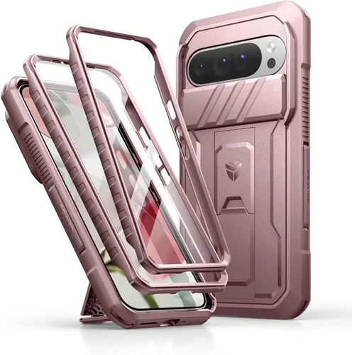 Vista 31 de Dexnor Funda para Google Pixel 9 Pro XL con cubierta deslizante para cámara y protector de pantalla integrado y soporte de alta resistencia, funda
