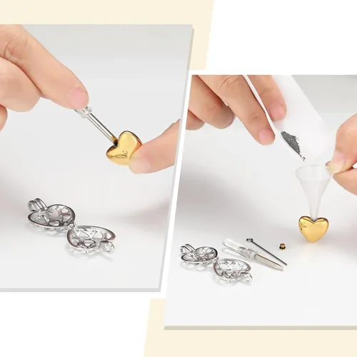 Vista 20 de Collar con medallón de cremación conmemorativa con corazón eterno con mini urna para cenizas de seres queridos