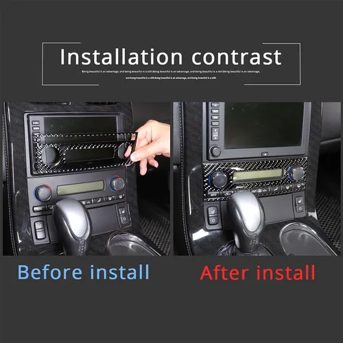 Vista 4 de PIUGILH Cubierta del marco del panel del interruptor del aire acondicionado del coche para Corvette C6 Z06 ZR1 2005-2013 accesorios, cubierta