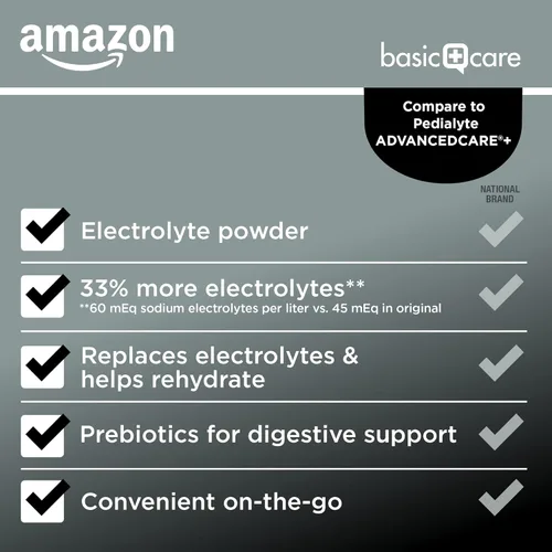 Vista 3 de Amazon Basic Care Advantage Care - Paquetes de electrolitos en polvo para rehidratación, Berry Frost, 6