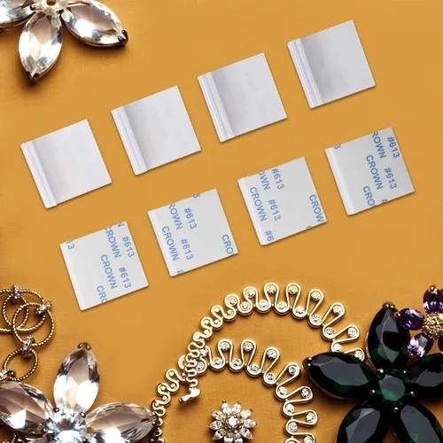 Vista 6 de 150 adaptadores de tarjeta de pendientes, adaptador de labios autoadhesivo, colgador de labios de plástico para aretes, collares, tarjetas