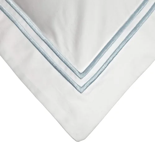Vista 2 de Funda de almohada tejida Pinzon, estilo de hotel, 400 hilos, estándar, Azul plateado, Estándar Aqua claro