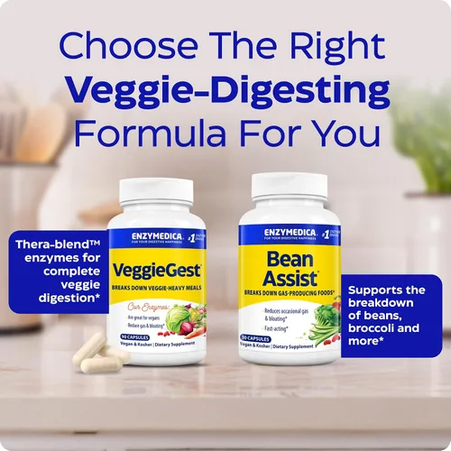 Vista 8 de Enzymedica VeggieGest, Soporte para Dietas Vegetarianas/Veganas - 60 Cápsulas