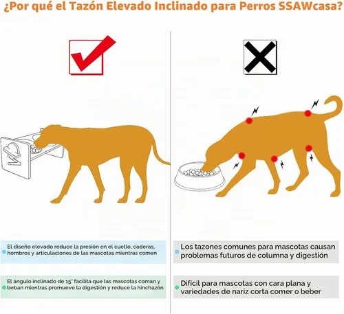 Vista 2 de Cuenco Elevado para Perros, Cuencos Elevados para Perros, Cuenco Inclinado para Mascotas de Agua y Comida, Estación de Alimentación de Bambú