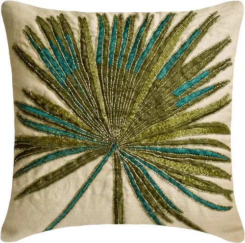 Vista 19 de The HomeCentric Fundas de almohada decorativas con bordes de 12 x 12 pulgadas Funda de cojín de seda de arte moderno Fundas de almohada verdes