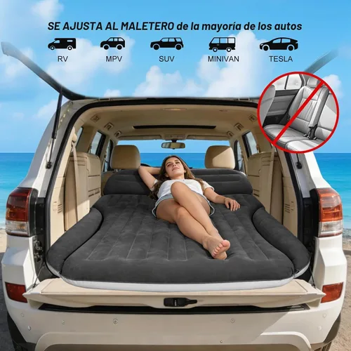 Vista 7 de Ciremiv Colchón de aire SUV, cama de coche flocada de doble cara con bomba Café oscuro