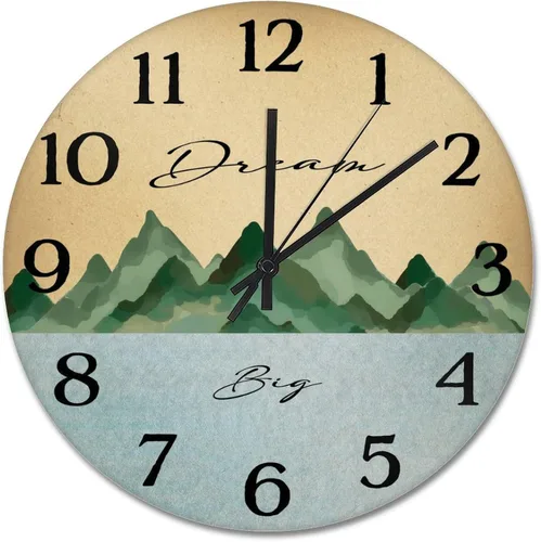 Vista 14 de Reloj de pared Whatever Modern Wood Clock de 10 pulgadas, silencioso, sin tictac, funciona con pilas, para sala de estar, dormitorio, cocina, A
