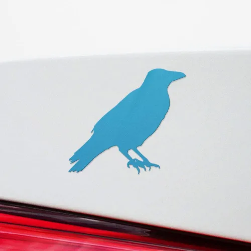 Vista 4 de Calcomanías Transparentes de Cuervo Animal (Azul Azure) Calcomanías de Vinilo Premium Impermeables para Laptop Teléfono Accesorio Casco Ventana