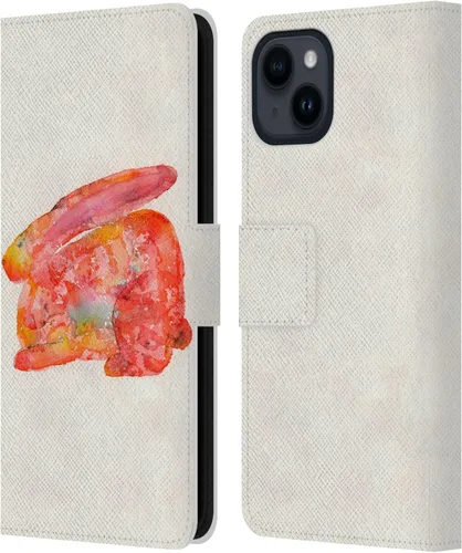 Vista 17 de Head Case Designs Officially Licensed Wyanne Blue Watercolour Bear Animals 2 Leather Wallet Case Compatible with Apple iPhone 15