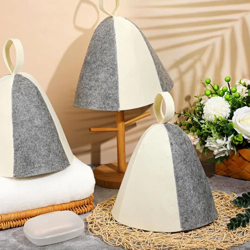 Vista 6 de Jiuguva Sauna Hat Wool Felt Banya Cap for Women Spa