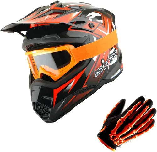 Vista 25 de 1Storm - Casco de motocross para adultos, BMX, MX, ATV, Dirt Bike, motocicleta cuádruple de cuatro ruedas, estilo de carreras, HF801 Sonic Blue