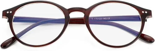 Vista 16 de Gleyemor Blue Light Glasses for Men Women, Vintage Round Frame Eyeglasses Leopardo