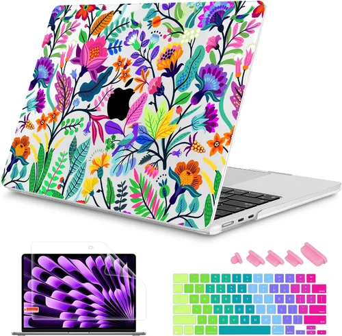Vista 44 de Mektron Diseñada para MacBook Air 2025/2024/2023 de 15 PULGADAS M4 A3241 /M3 A3114 /M2 A2941, Carcasa de Cubierta Rígida de Plástico Impreso