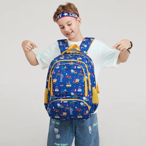 Vista 6 de abshoo Mochila ligera para niños para la escuela primaria Kindergarten Bookbag School Bags, Coche, Escuela, viaje