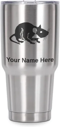 Vista 41 de LaserGram Vaso aislado al vacío de 20 onzas, rata, grabado personalizado incluido (negro)