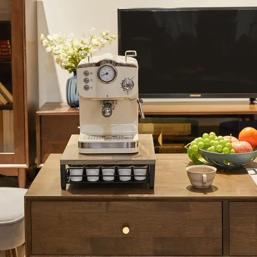 Vista 2 de IBUYKE Soporte de madera para cápsulas de café para K-Cup, capacidad de 35 Greige