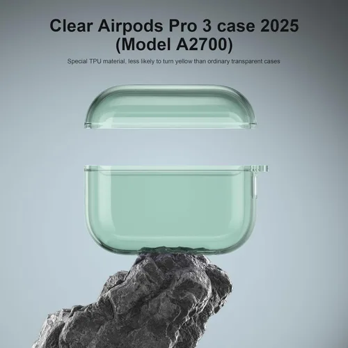 Vista 4 de Valkit Funda transparente para Airpods Pro 3 con kit limpiador Funda de TPU suave para Airpods Pro 3 generación Funda protectora a prueba