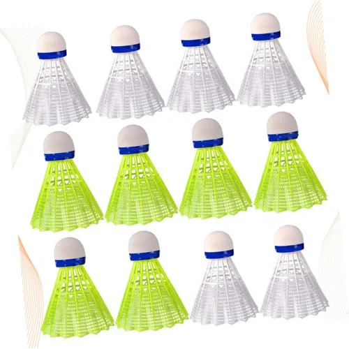 Vista 4 de Sosoport 12pcs Nylon Plastic Badminton Shuttlecocks Sports Supplies Exercise Accessories Badminton Birdies for Students