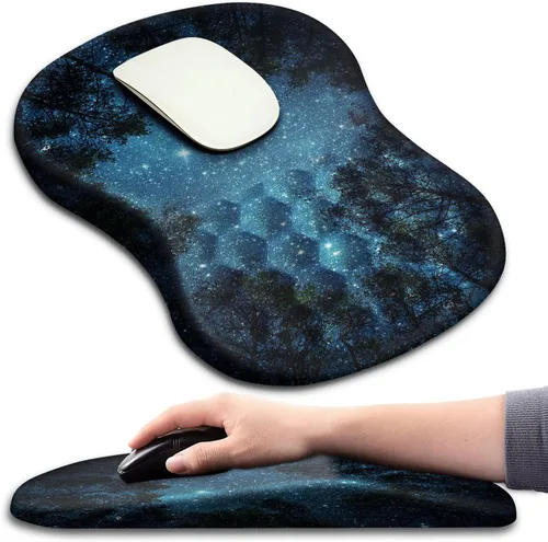 Vista 16 de Alfombrilla de ratón con soporte de muñeca, alfombrilla de ratón ergonómica con punto de masaje, cómoda alfombrilla de ratón para computadora