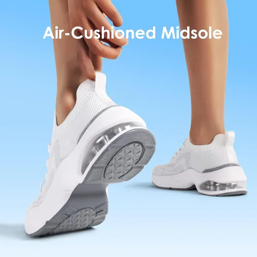 Vista 4 de DREAM PAIRS Tenis para caminar para mujer, con cojín de aire, antideslizantes, informales, gimnasio, entrenamiento, chas, enfermera, restaurante
