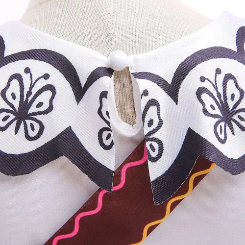 Vista 4 de Disfraz de Mirabel de Encanto con bolsa, lentes y aretes para cosplay, princesa, Navidad, Año Nuevo