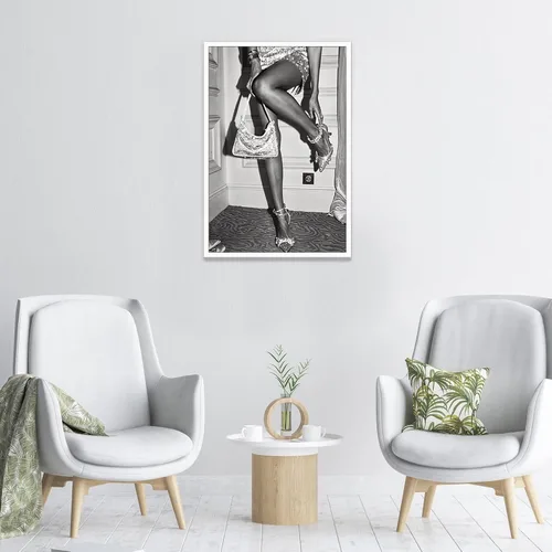 Vista 4 de KFDJIG Póster femenino de moda vintage, fotografía feminista en blanco y negro, arte de pared, retro, hermoso, elegante, mujer, impresiones
