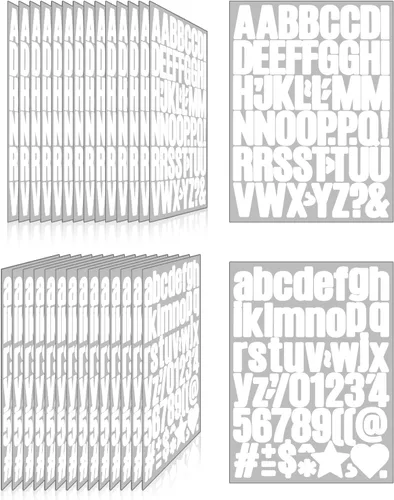 Vista 26 de 1550 piezas de 10 hojas de calcomanías de letras, calcomanías de números y alfabeto de buzón de vinilo, calcomanías autoadhesivas impermeables