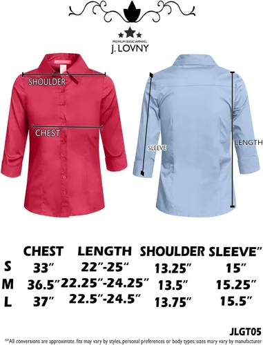 Vista 5 de J. LOVNY Blusa básica casual de manga larga enrollable con botones para niña