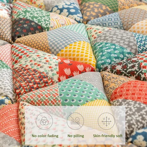 Vista 2 de Funda de sofá divertida y mullida, hecha a mano para otoño, invierno, jardín, elegante, de algodón, acolchada, antideslizante, funda de sofá