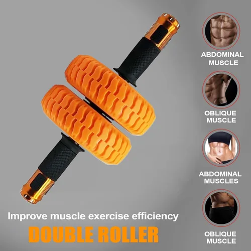 Vista 3 de Rueda de rodillo abdominal, rueda de ejercicio de entrenamiento de fuerza de 6 pulgadas para hombres, mujeres y principiantes, equipo de fitness