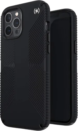 Vista 4 de Speck Products Presidio2 Grip - Funda para iPhone 12 Pro Max, color negro y blanco