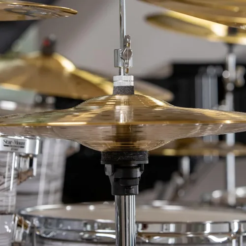 Vista 8 de HCS - Platillos Hihats (Hi Hat) para batería de 15 pulgadas, pares, fabricados en Alemania, latón medio tradicional, 2 años de garantía