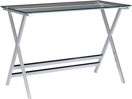Vista 4 de Escritorio para computadora de vidrio templado, escritorio de estudio moderno para estudiantes, escritorio de computadora pequeño, escritorio